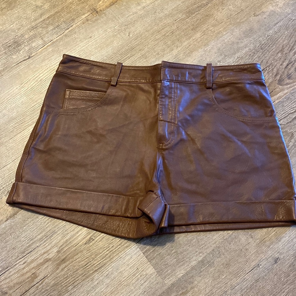 A.L.C leather shorts